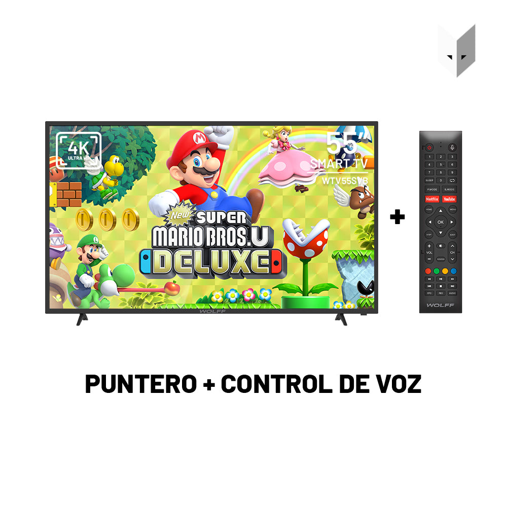 Smart TV Wolff 55” Ultra HD 4K + Consola Nintendo Switch oled Neon